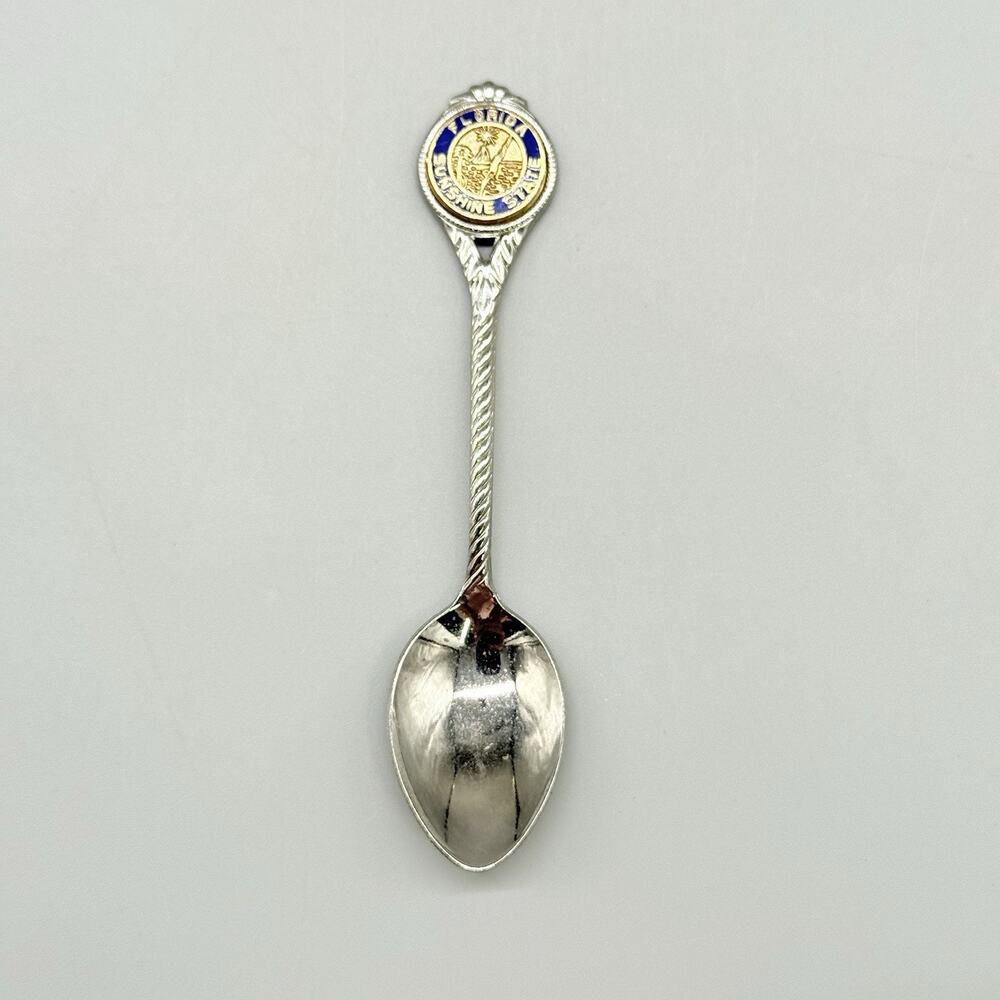 Florida Sunshine State USA Silver Vintage Souvenir Spoon 3.5"